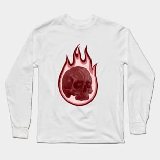 flaming skull Long Sleeve T-Shirt